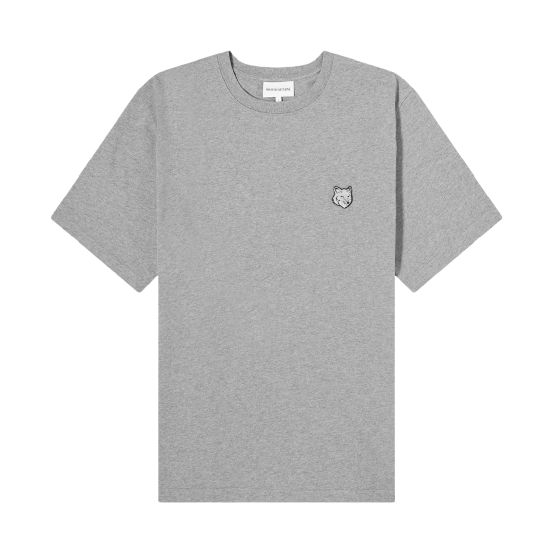 메종 키츠네 볼드 폭스 헤드 패치 컴포트 티셔츠 미디움 그레이 멜란지
