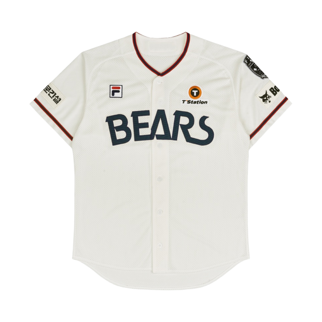 두산 베어스 x 휠라 30주년 레전더리 올드 유니폼 화이트 (논 마킹 버전)(Doosan Bears x Fila 30th Anniversary Legendary Old Uniform White (Non Marking Ver.))