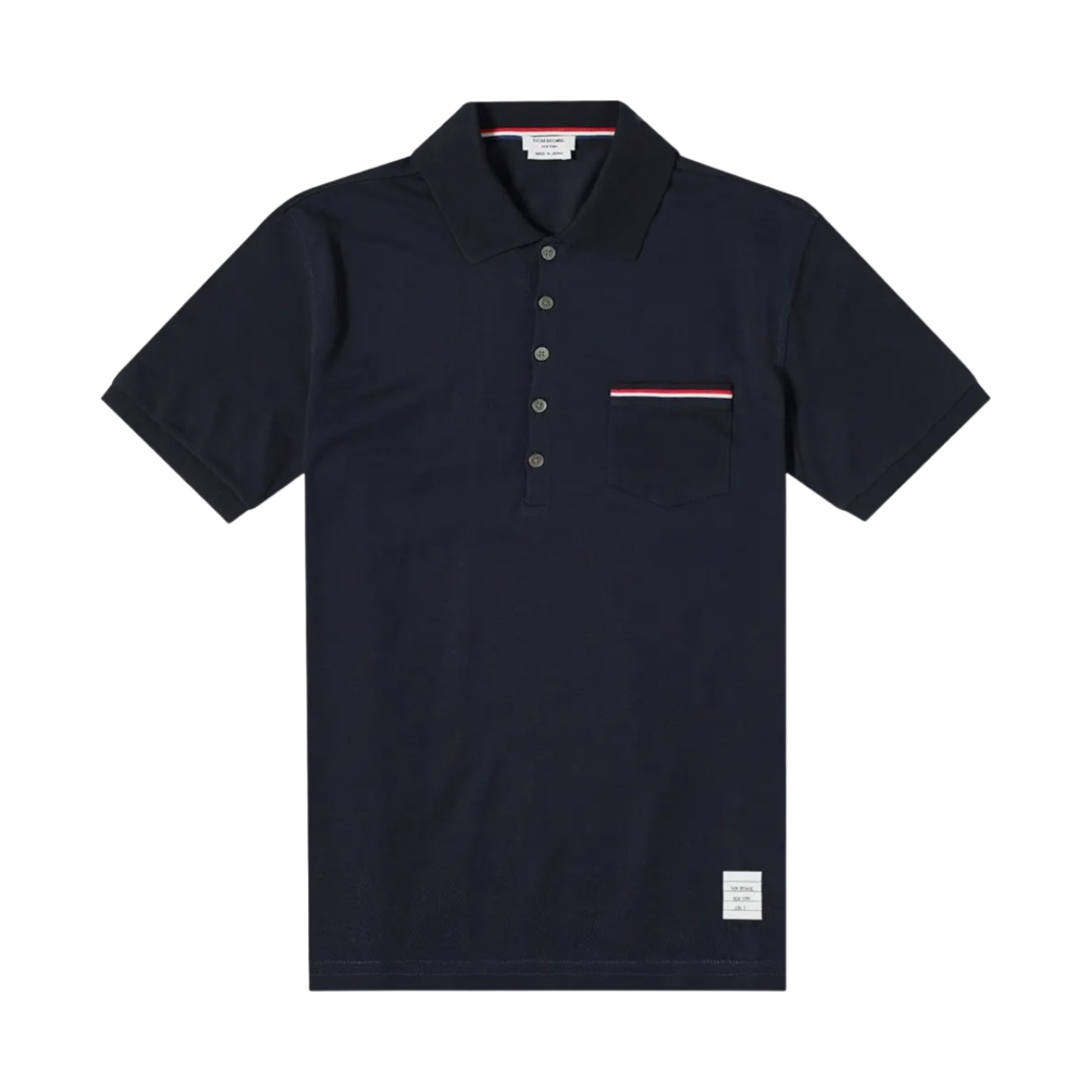 톰브라운 RWB 포켓 트림 피케 폴로 셔츠 네이비(Thom Browne RWB Pocket Trim Pique Polo Shirt Navy)
