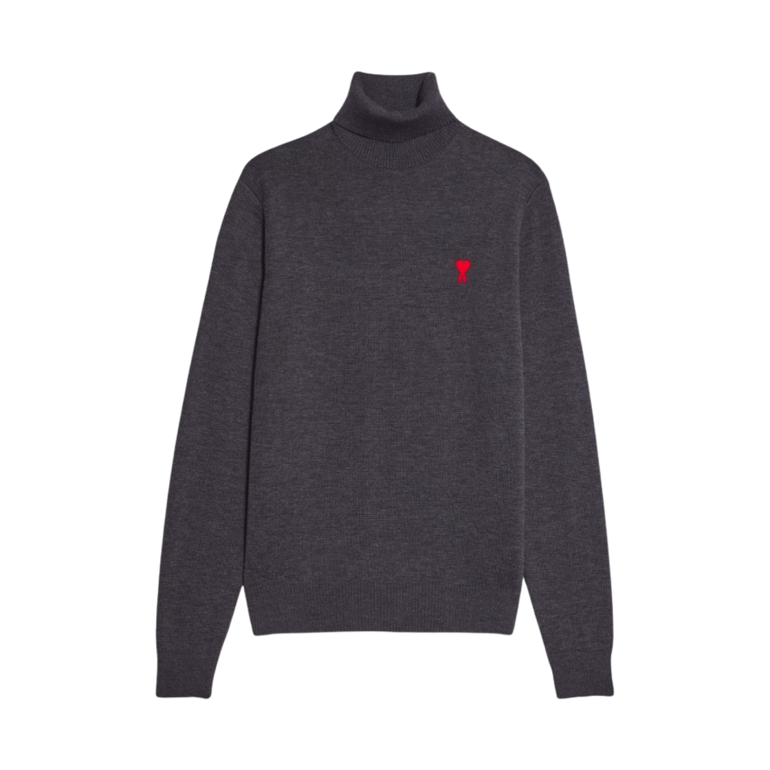 아미 스몰 하트 로고 터틀넥 스웨터 헤더 그레이(AMI de Coeur Turtleneck Sweater Heather Grey) - 1