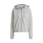 (W) Adidas Future Icons 3-Stripes Full-Zip Hoodie Medium Grey Heather - US Sizing