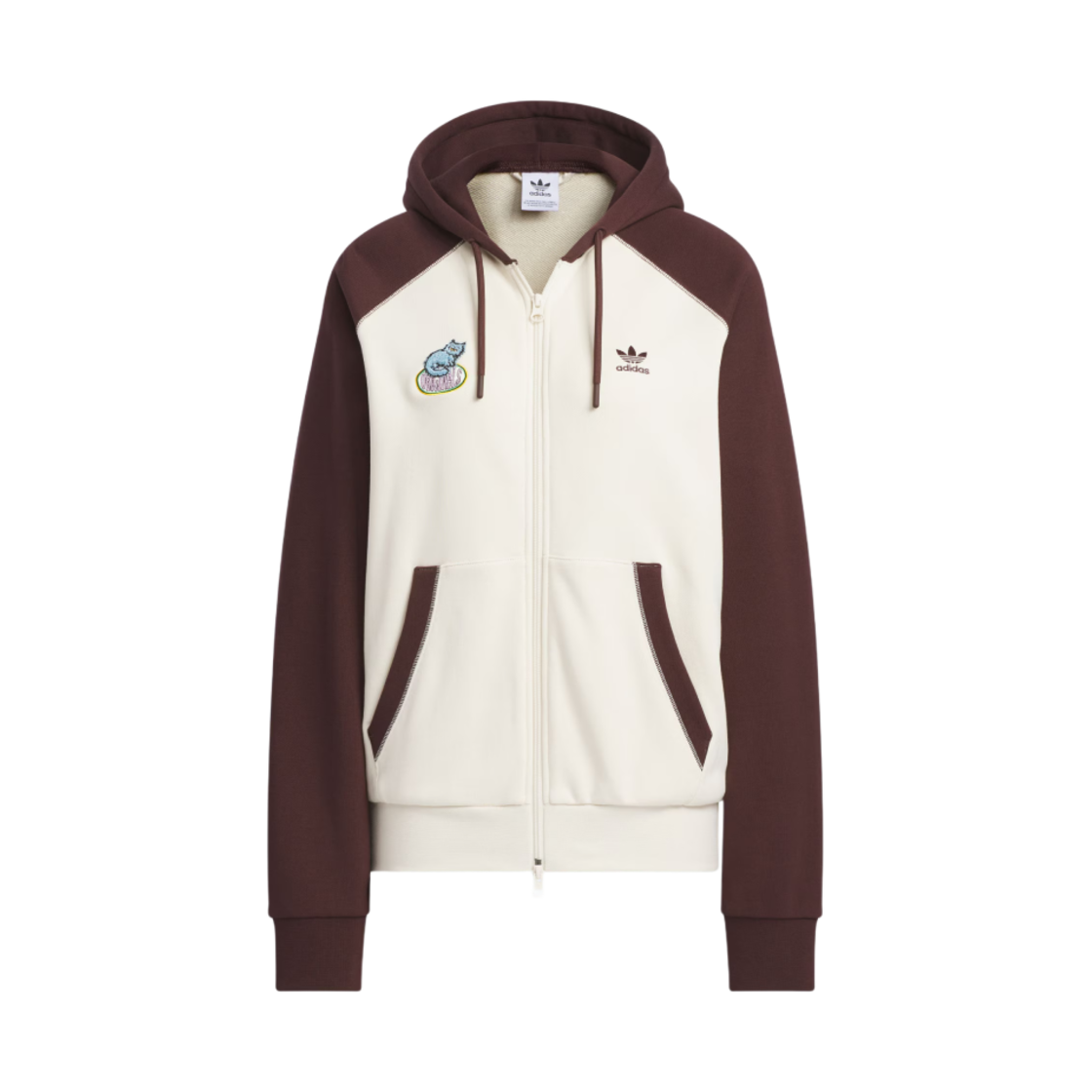 (W) 아디다스 오리지널스 스트리트 그래픽 후드 자켓 원더 화이트 - KR 사이즈((W) Adidas Originals Street Graphic Hooded Jacket Wonder White - KR Sizing)