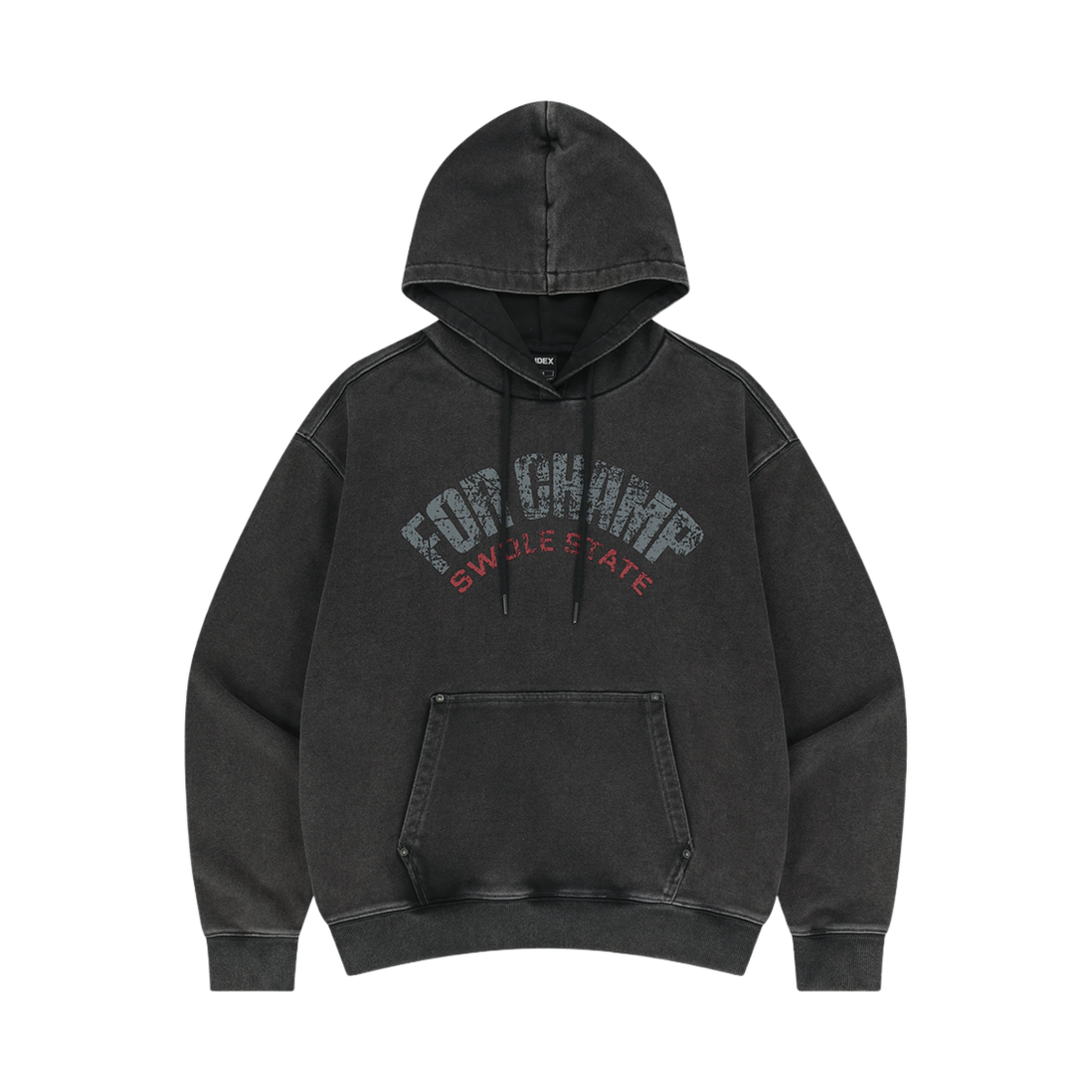 에이치덱스 페이디드 워싱 챔프 후디 차콜(HDEX Faded Washing Champ Hoodie Charcoal)