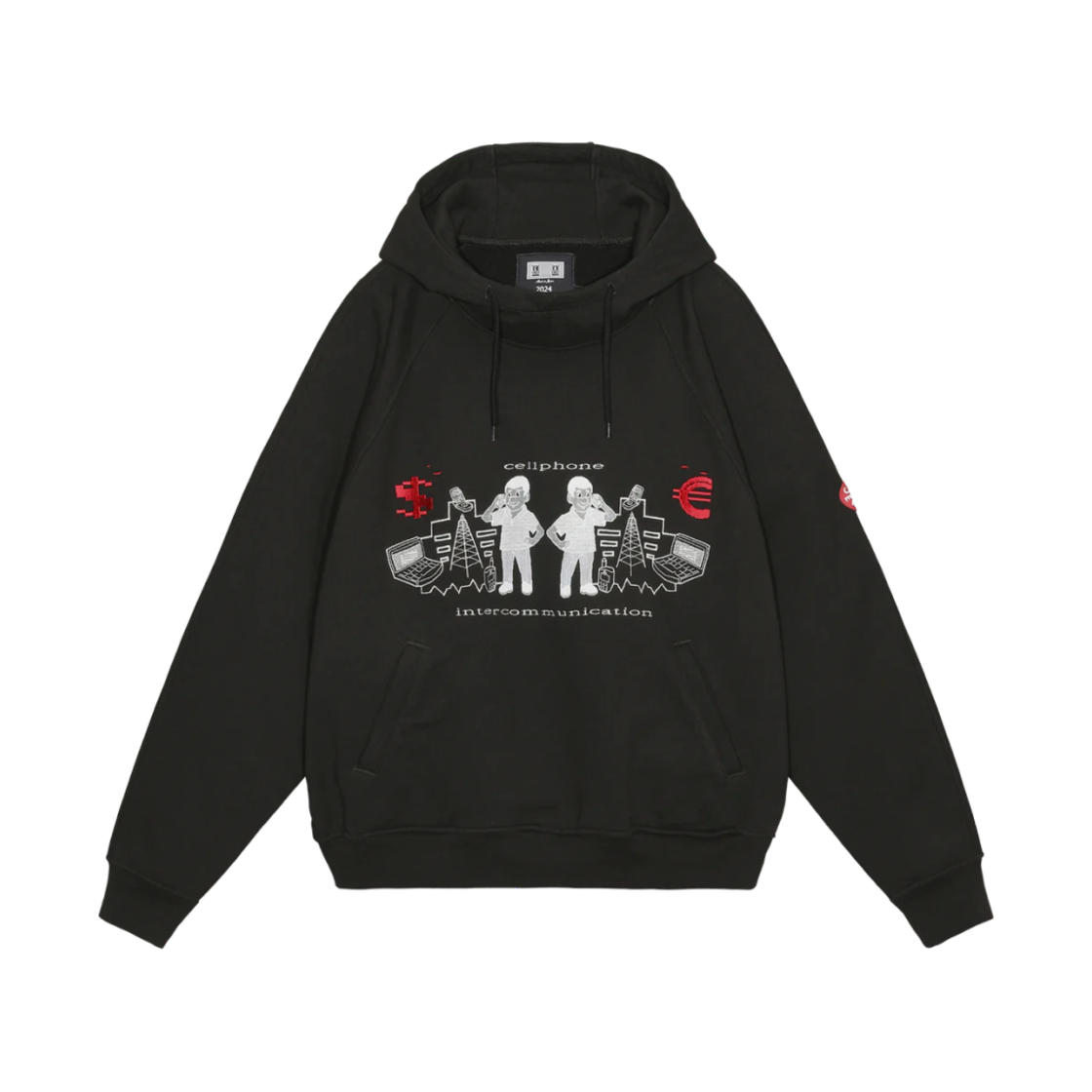 카브엠트 인터커뮤니케이션 빅 헤비 후디 블랙 - 24FW(Cav Empt Intercommunication Big Heavy Hoody Black - 24FW)