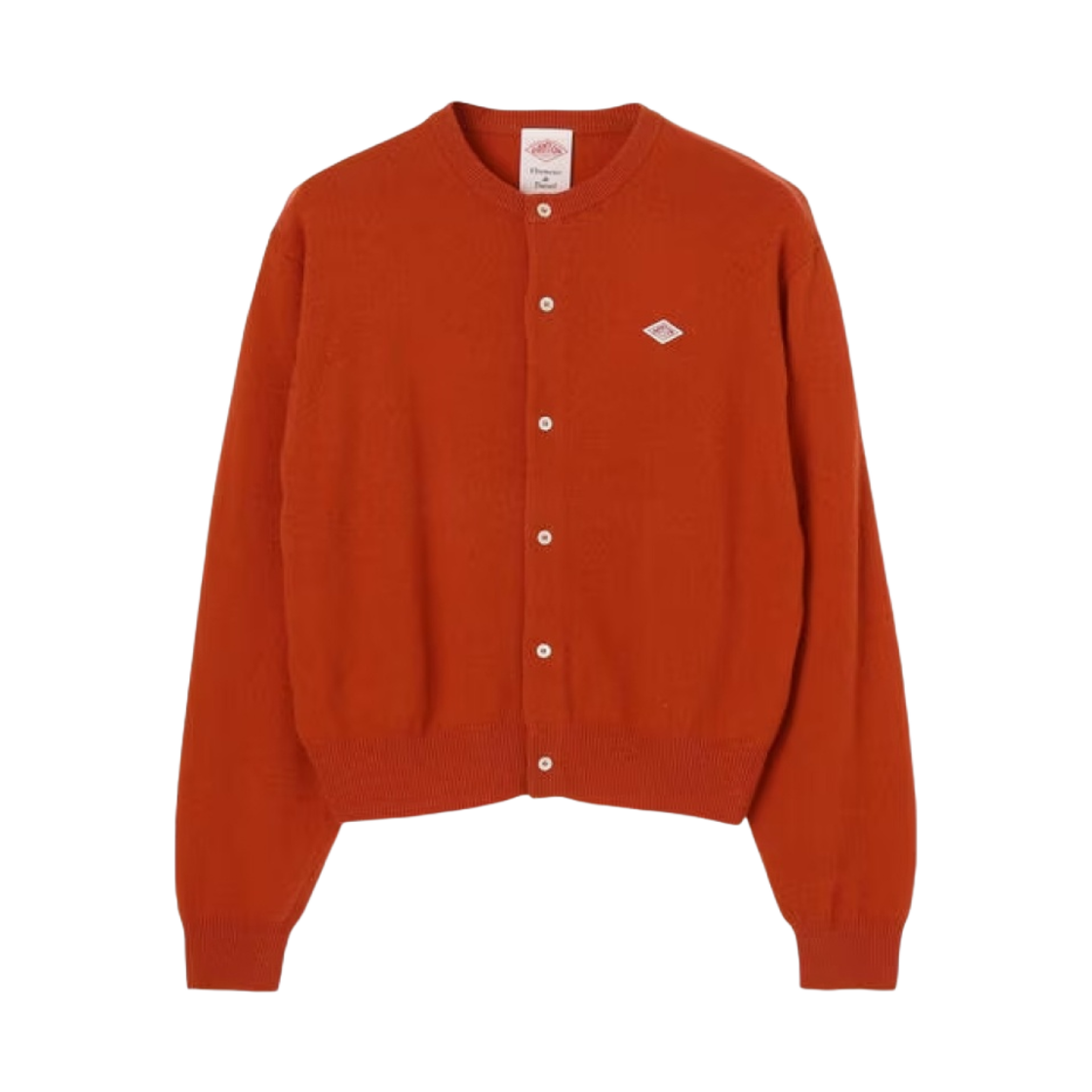 DT-D0031 (W) Danton Lambswool Crewneck Cardigan Orange
