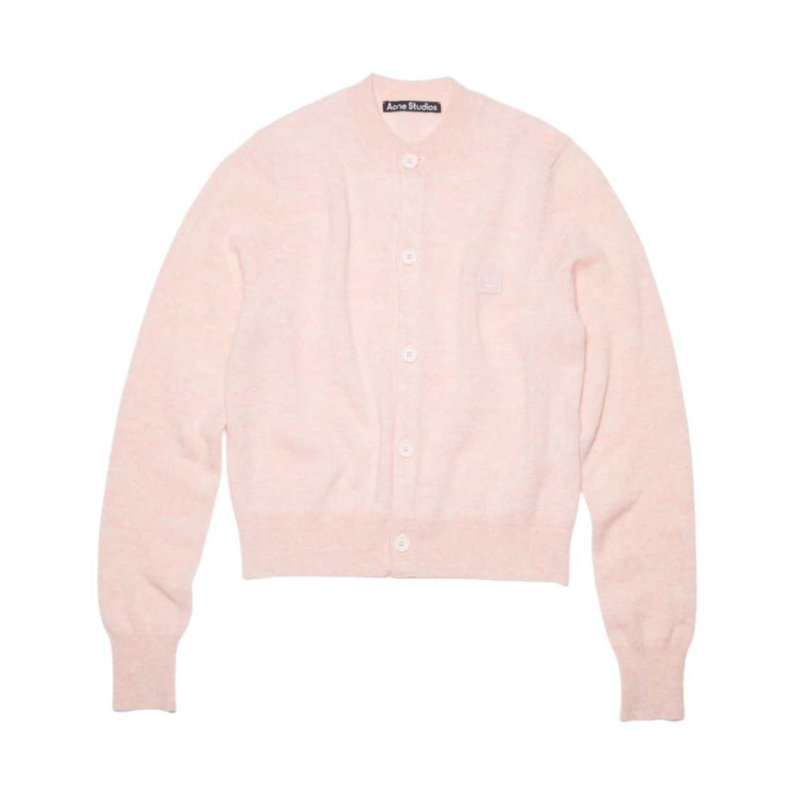 (W) 아크네 스튜디오 케바 페이스 크루넥 가디건 페이디드 핑크 멜란지((W) Acne Studios Keva Face Crewneck Cardigan Faded Pink Melange)