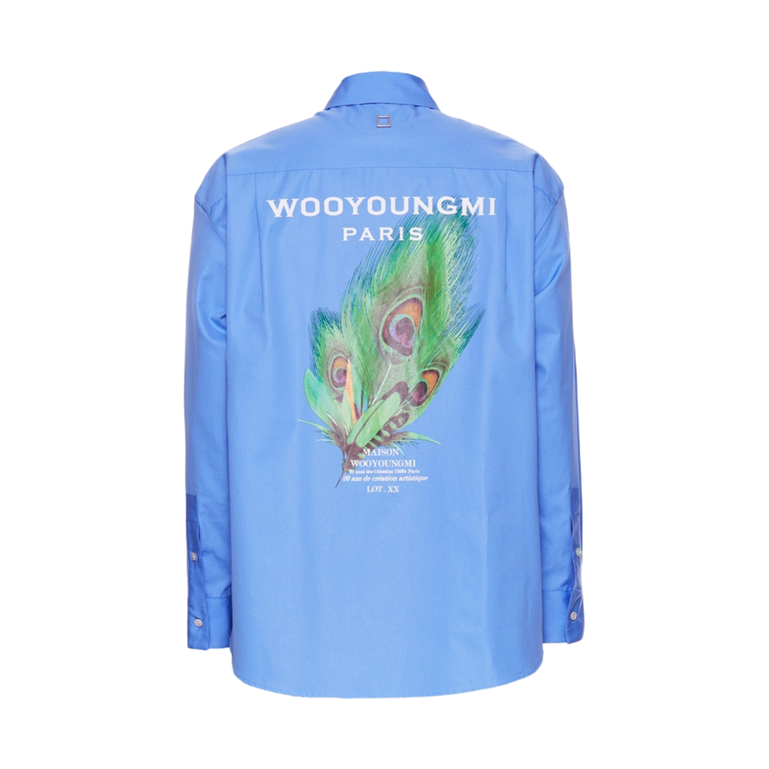 우영미 코튼 페더 프린트 백로고 셔츠 블루 - 23SS(Wooyoungmi Cotton Feather Print Back Logo Shirt Blue - 23SS) - 2