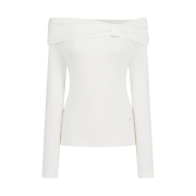 Margarin Fingers Ribbon Point Off Shoulder T Ivory