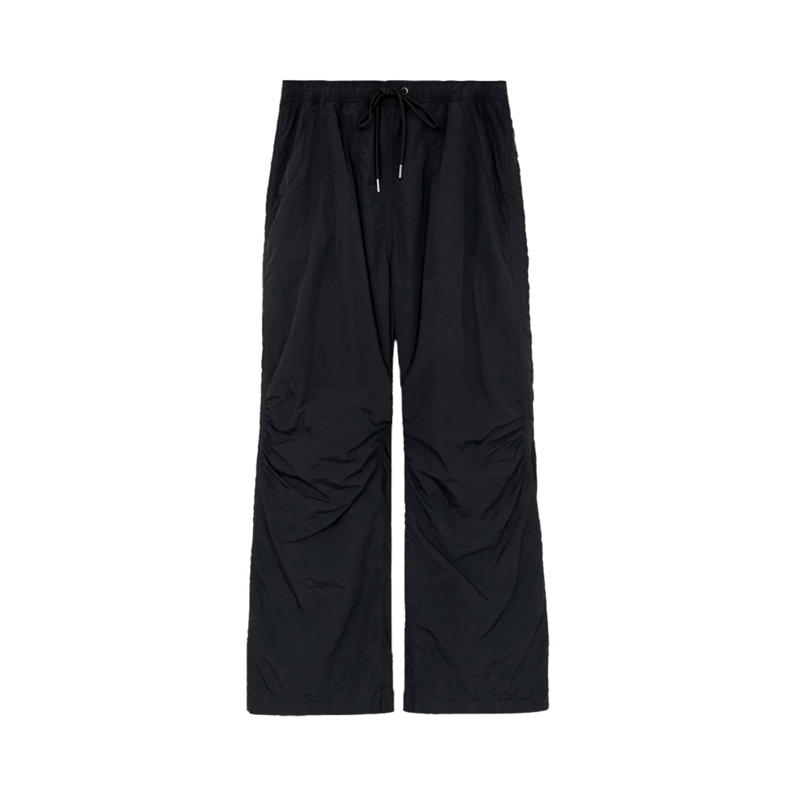 폴리테루 휴먼인덱스 유니섹스 나일론 셔링 플레어 팬츠 블랙