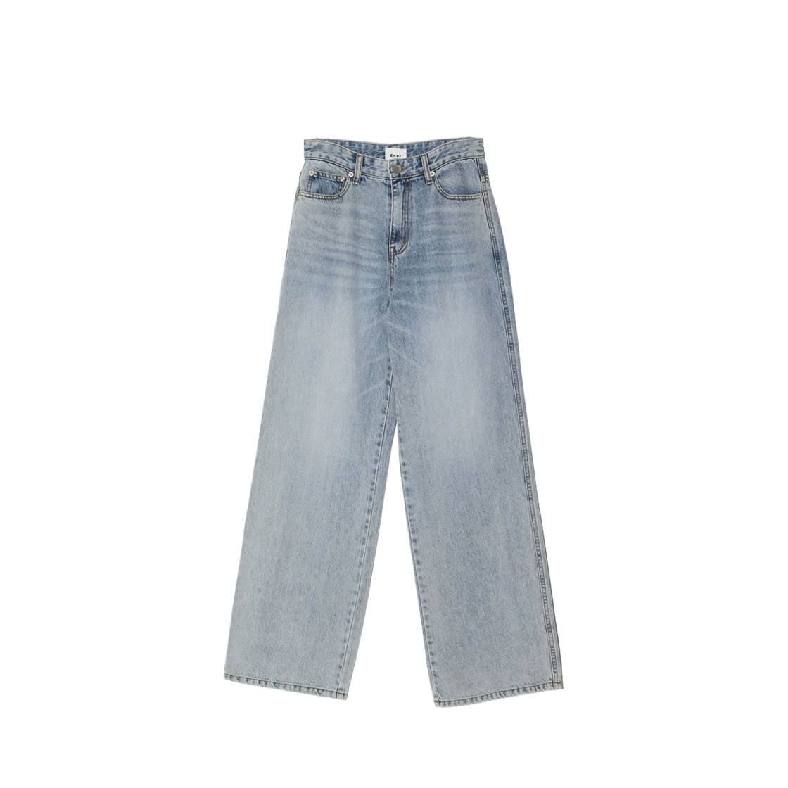 엔오르 우먼 라이트 워시드 데님 팬츠 블루(Enor Women Light Washed Denim Pants Blue)