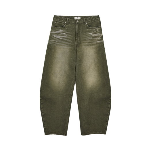25SSDE02KH Woodman Bleach Curved Denim Khaki