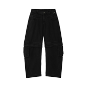 [KREAM 단독] BLR x POG Divided Curved Line Double Buckle Pants Black