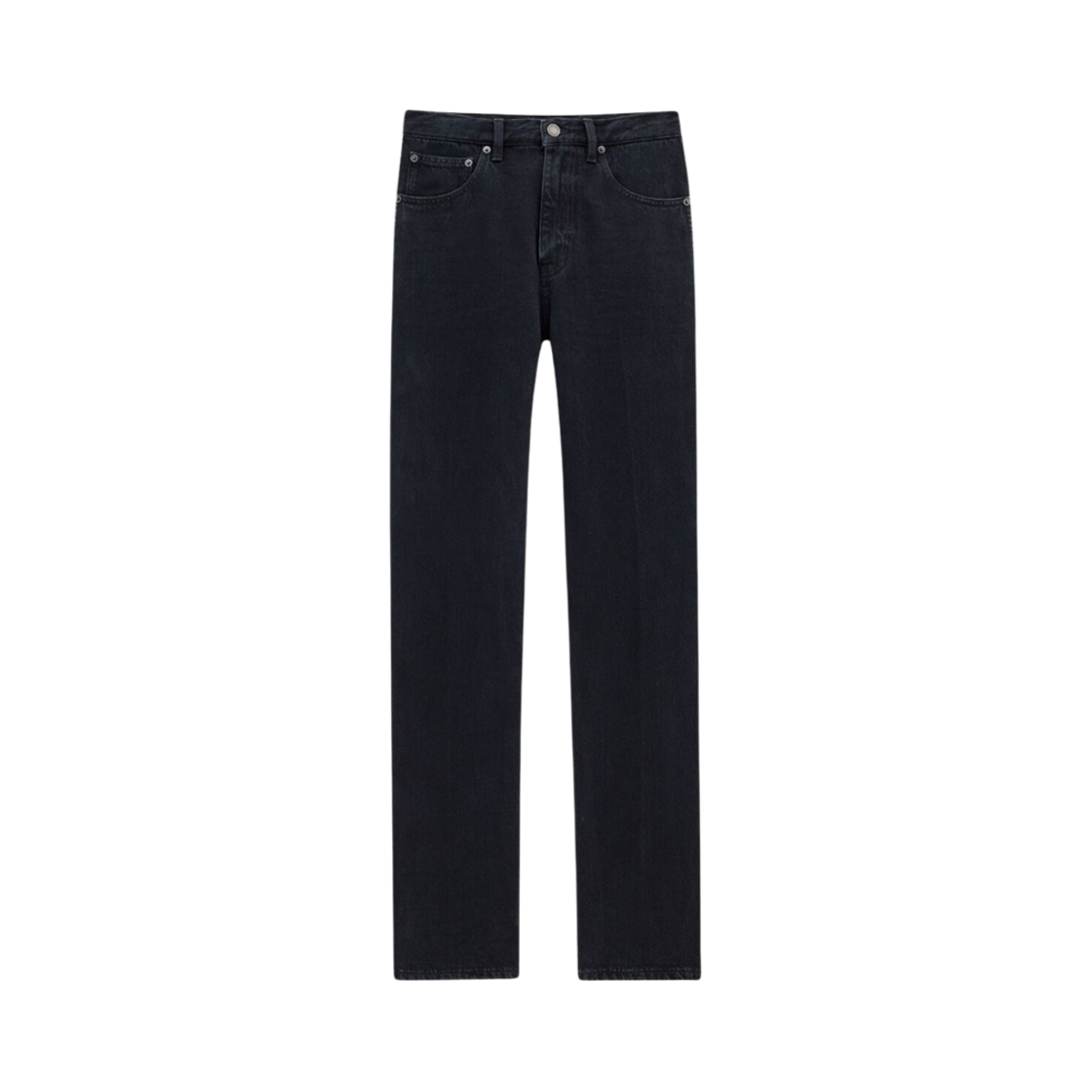 (W) 생로랑 스트레이트 진 카본 블랙 데님 플레인 카본 블랙((W) Saint Laurent Straight Jeans In Carbon Black Denim Plain Carbon Black)