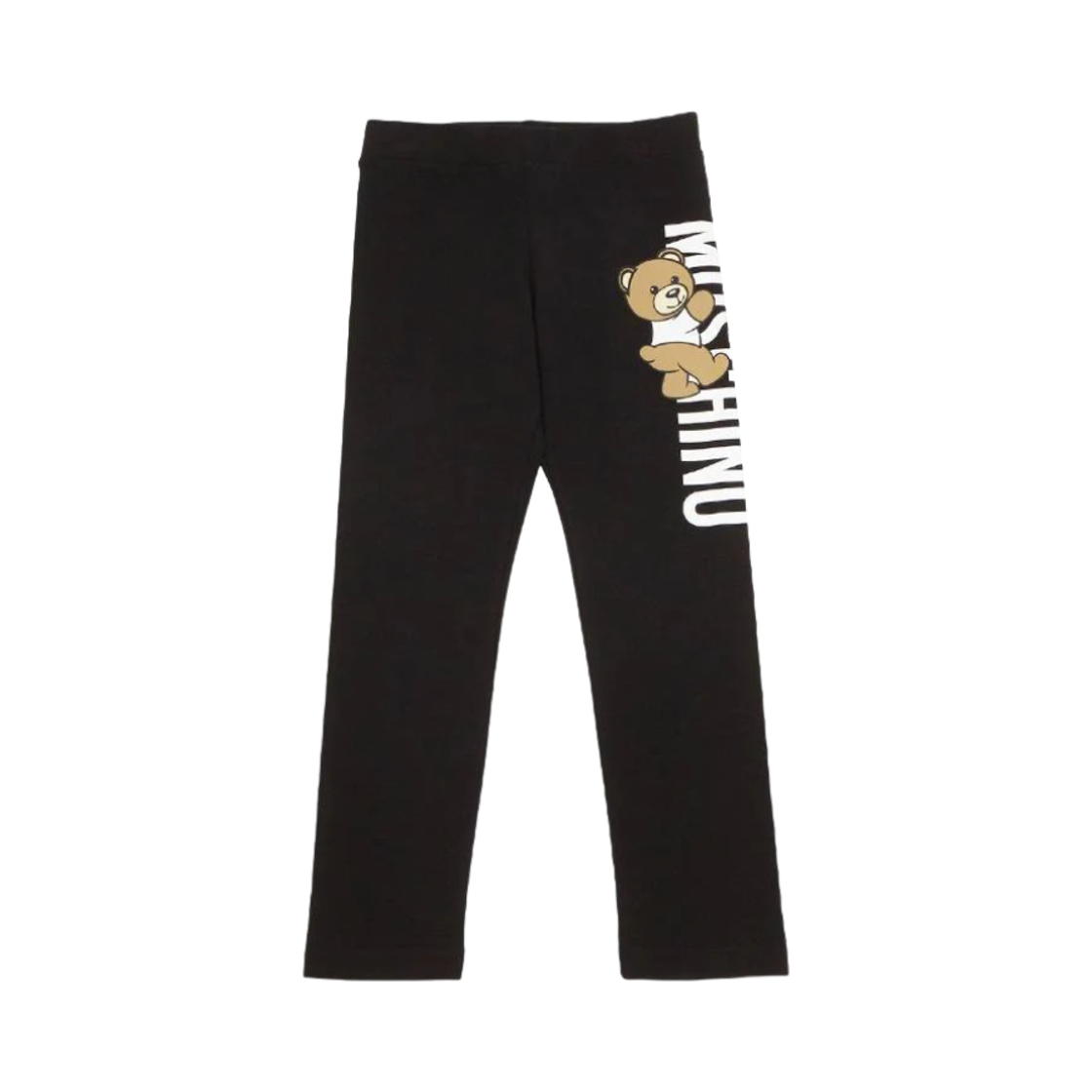 (키즈) 모스키노 코튼 베어 로고 레깅스 블랙((Kids) Moschino Cotton Bear Logo Leggings Black)