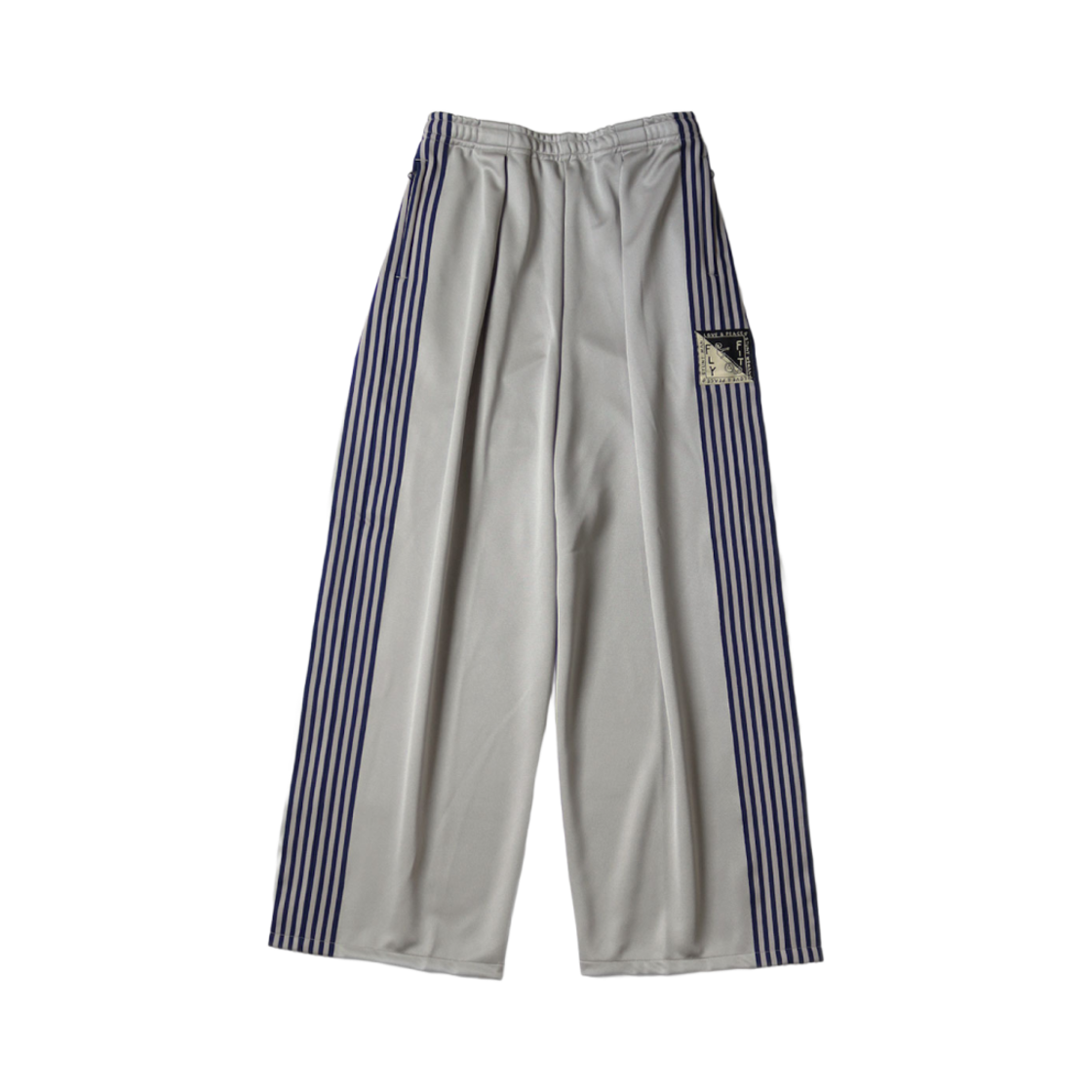 캐피탈 스턴트맨 & 우먼 스무스 저지 배기 트랙 팬츠 배너 스트라이프 그레이(Kapital Stuntman & Woman Smooth Jersey Baggy Track Pants Banner Stripe Gray)
