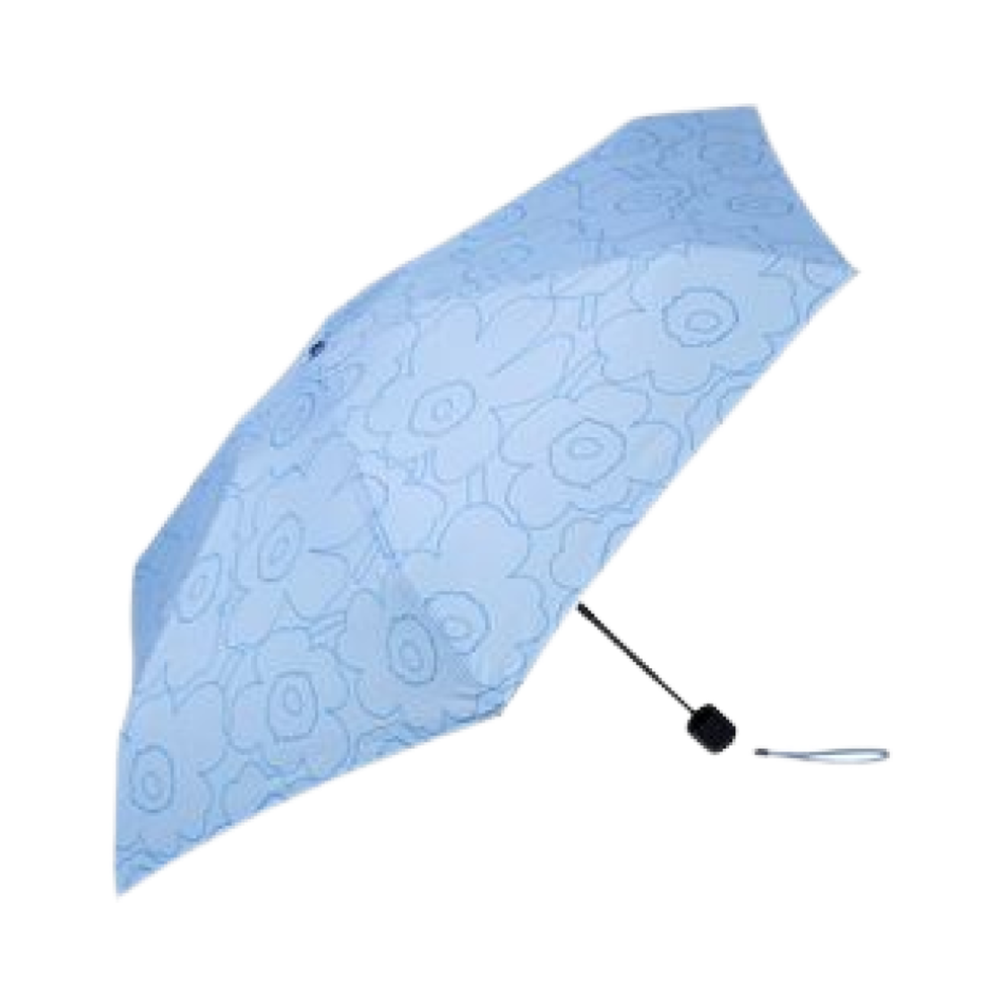 마리메꼬 미니 매뉴얼 피르토 우니꼬 우산 라이트 블루 블루(Marimekko Mini Manual Piirto Unikko Umbrella Light Blue Blue)