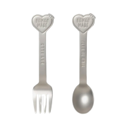 Human Made Heart Spoon & Fork Set Silver