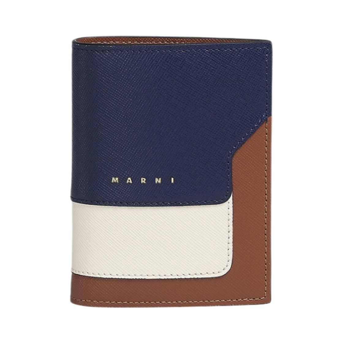 마르니 사피아노 반지갑 블루블랙 쉘 모카(Marni Saffiano Bi-Fold Wallet Blublack Shell Moca) - 1