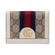 Gucci Ophidia Card Case Wallet Beige Ebony
