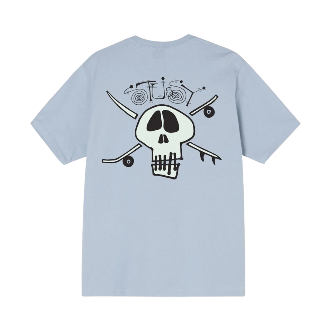 1904746 Stussy Surf Skate Skull T-Shirt Steel - 대표 이미지 #1
