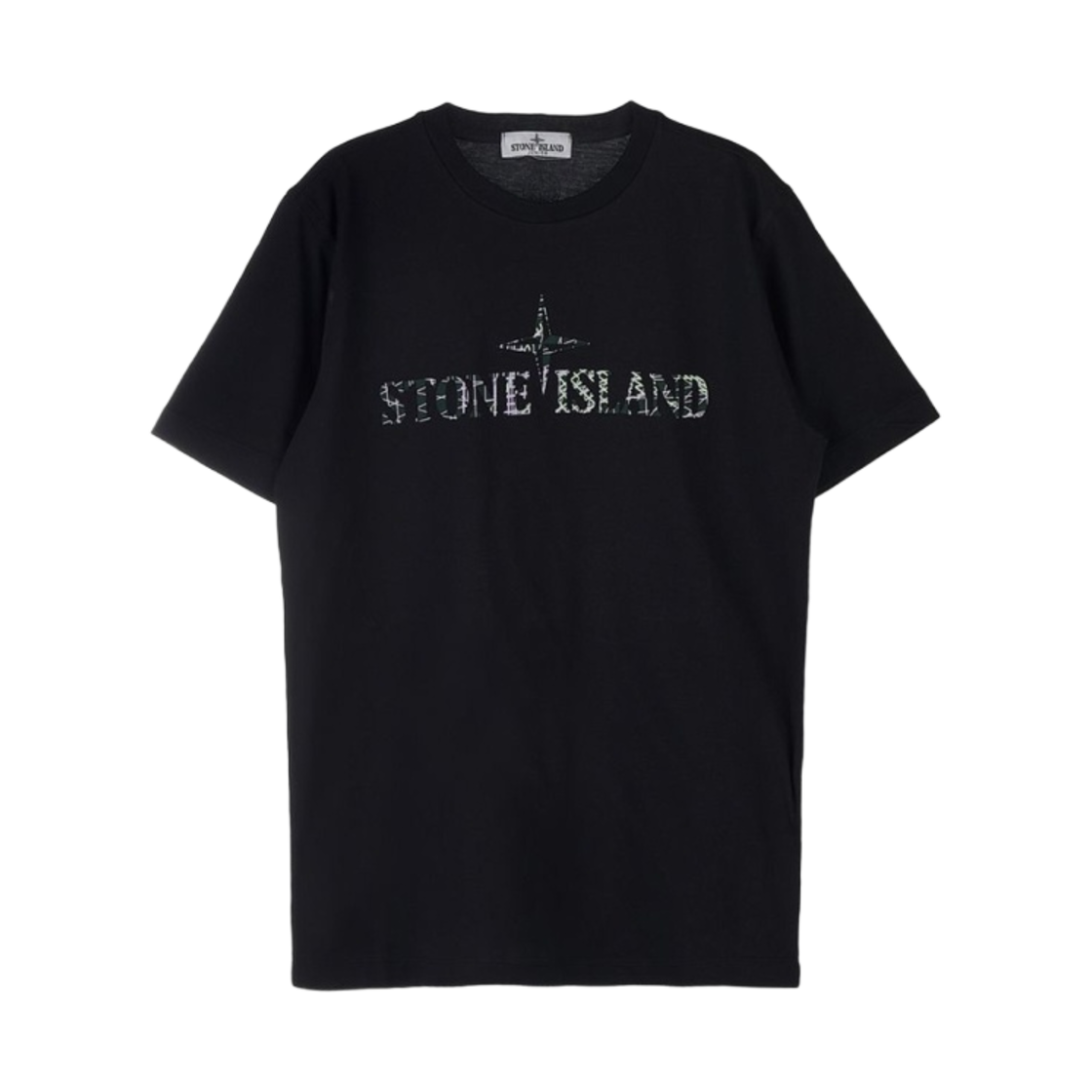 781621073-V0029 (Kids) Stone Island 21073 'Camo Two' Print T-Shirt Black - 23SS