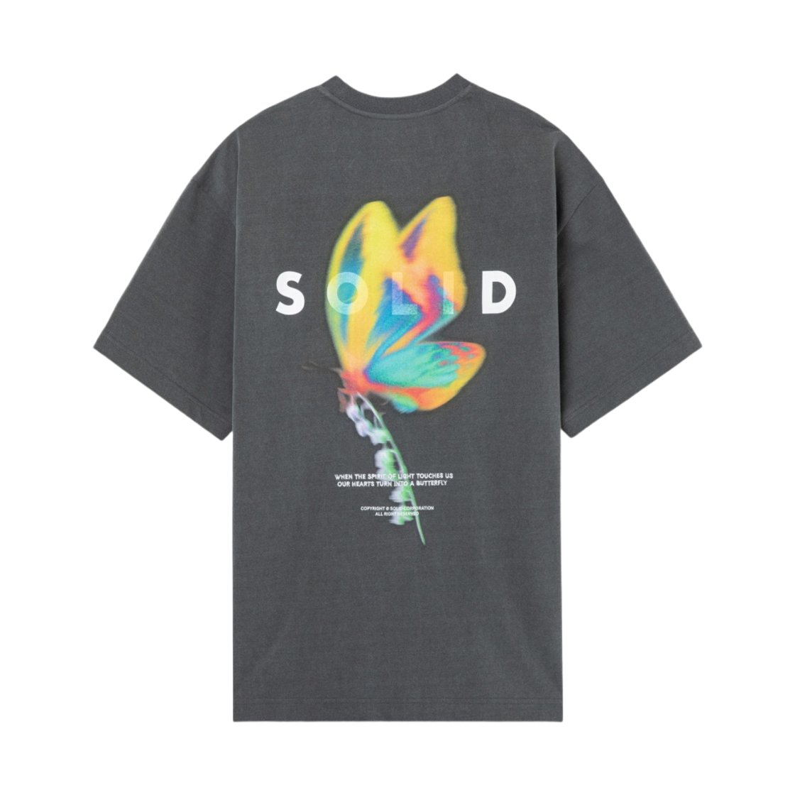 S231TS52686G Solid Homme Butterfly Graphic T-Shirt Gray - 23SS