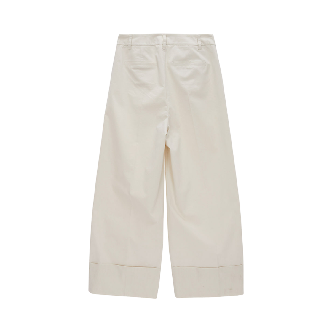 (W) 마뗑킴 코튼 블렌드 와이드 턴 업 슬랙스 아이보리((W) Matin Kim Cotton Blended Wide Turn Up Slacks Ivory) - 2