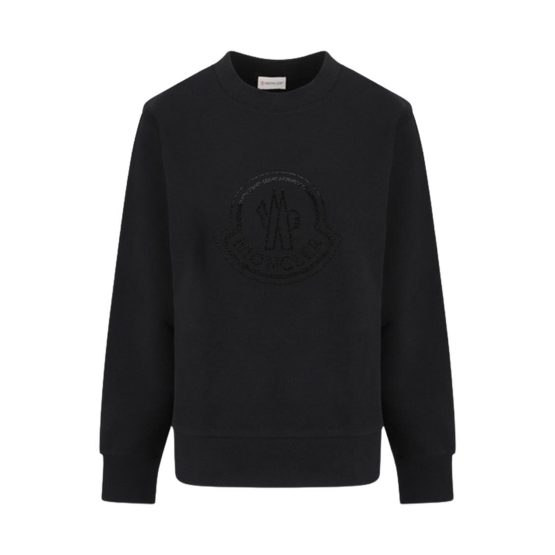 J2-093-8G00040-899TR-999 (W) Moncler Crystal Logo Cotton Sweatshirt Black - 24FW
