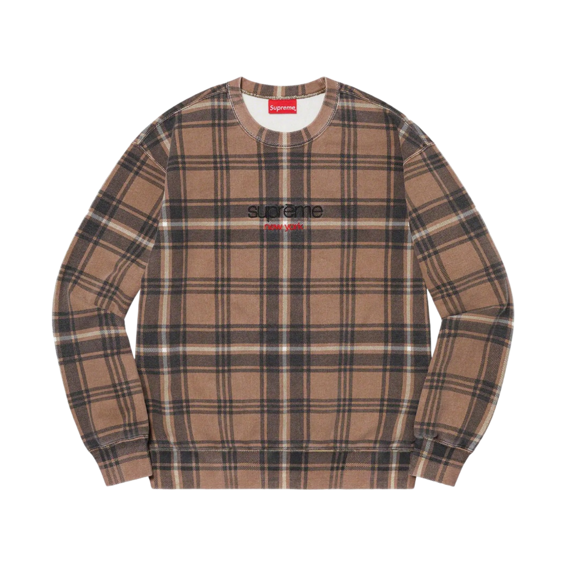 슈프림 플래드 크루넥 브라운 - 21SS(Supreme Plaid Crewneck Brown - 21SS) - 1