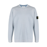 Stone Island 554D9 White Frost Treatment Crewneck Knit Powder Blue - 21SS