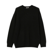 Auralee Shetland Wool Cashmere Knit Pullover Black