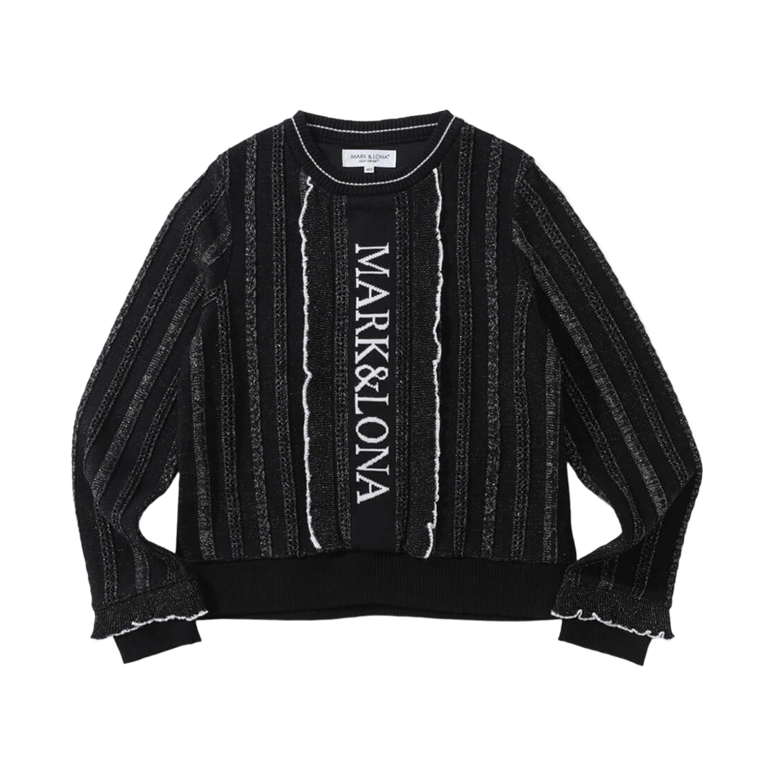 MLW-4C-AB06 (W) Mark & Lona Golf Wear Verona Frilled Eyelet Sweater Black