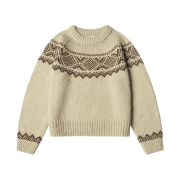 Siyazu SIKN2103 Loose Fit Alpaca Nordic Sweater Brown