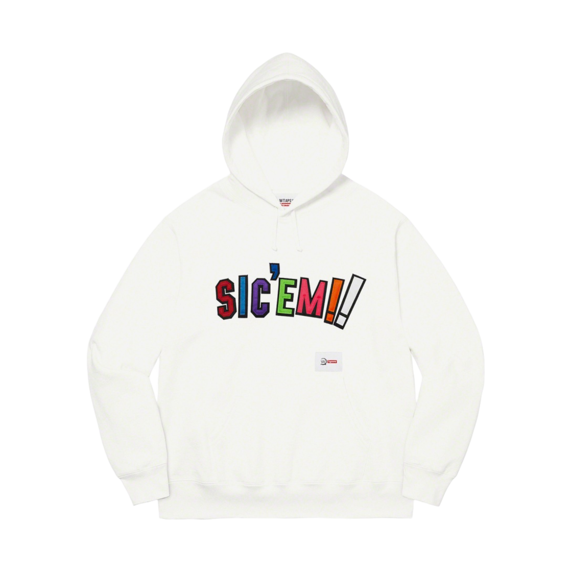 - Supreme x WTAPS Sic'em! Hooded Sweatshirt White - 21FW