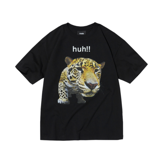 SDESTO016BK Suade Huh Leopard Tee Black
