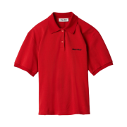 (W) Miu Miu Cotton Pique Polo Shirt Red
