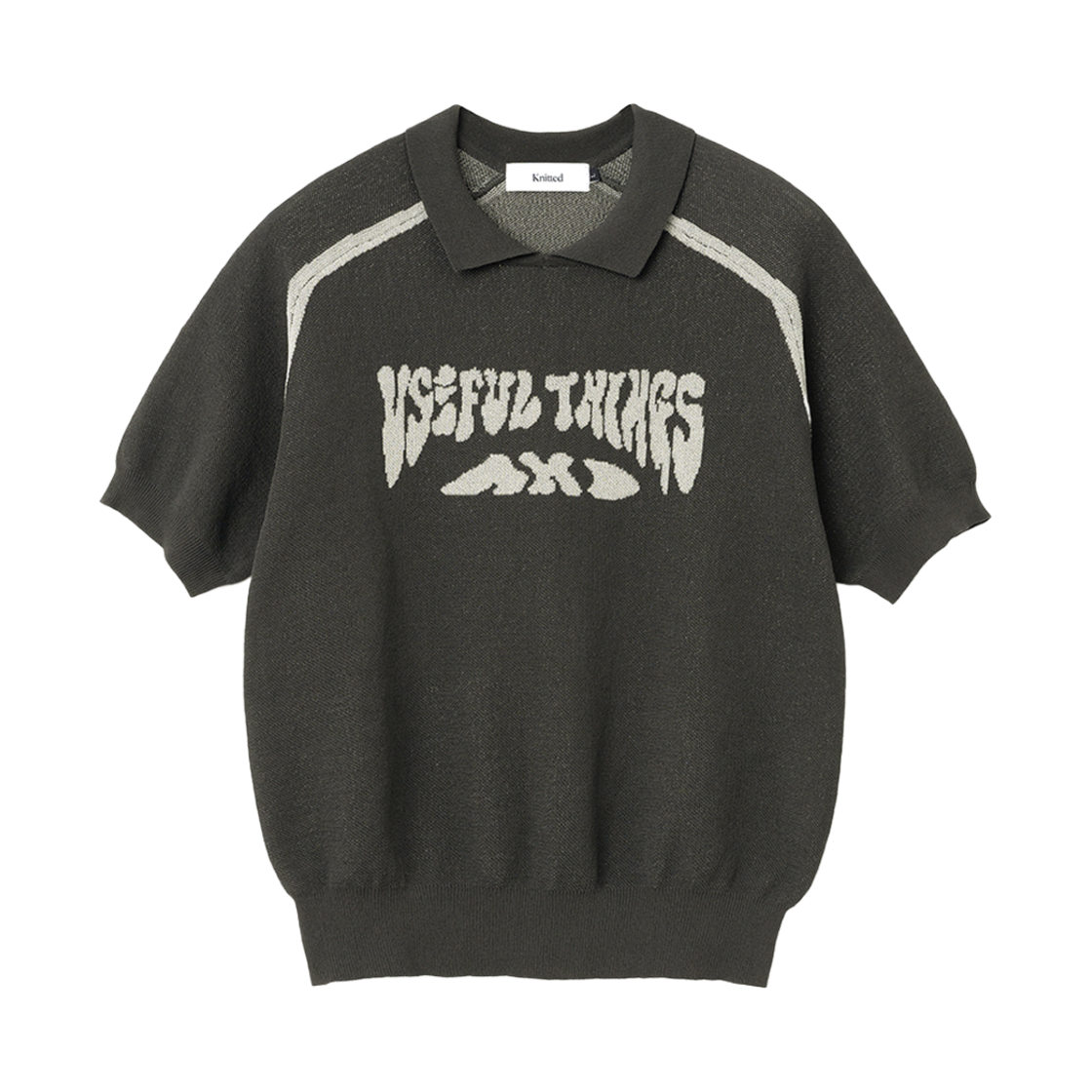 니티드 쿨에버 바시티 자카드 니트 차콜(Knitted Coolever Varsity Jacquard Knit Charcoal)