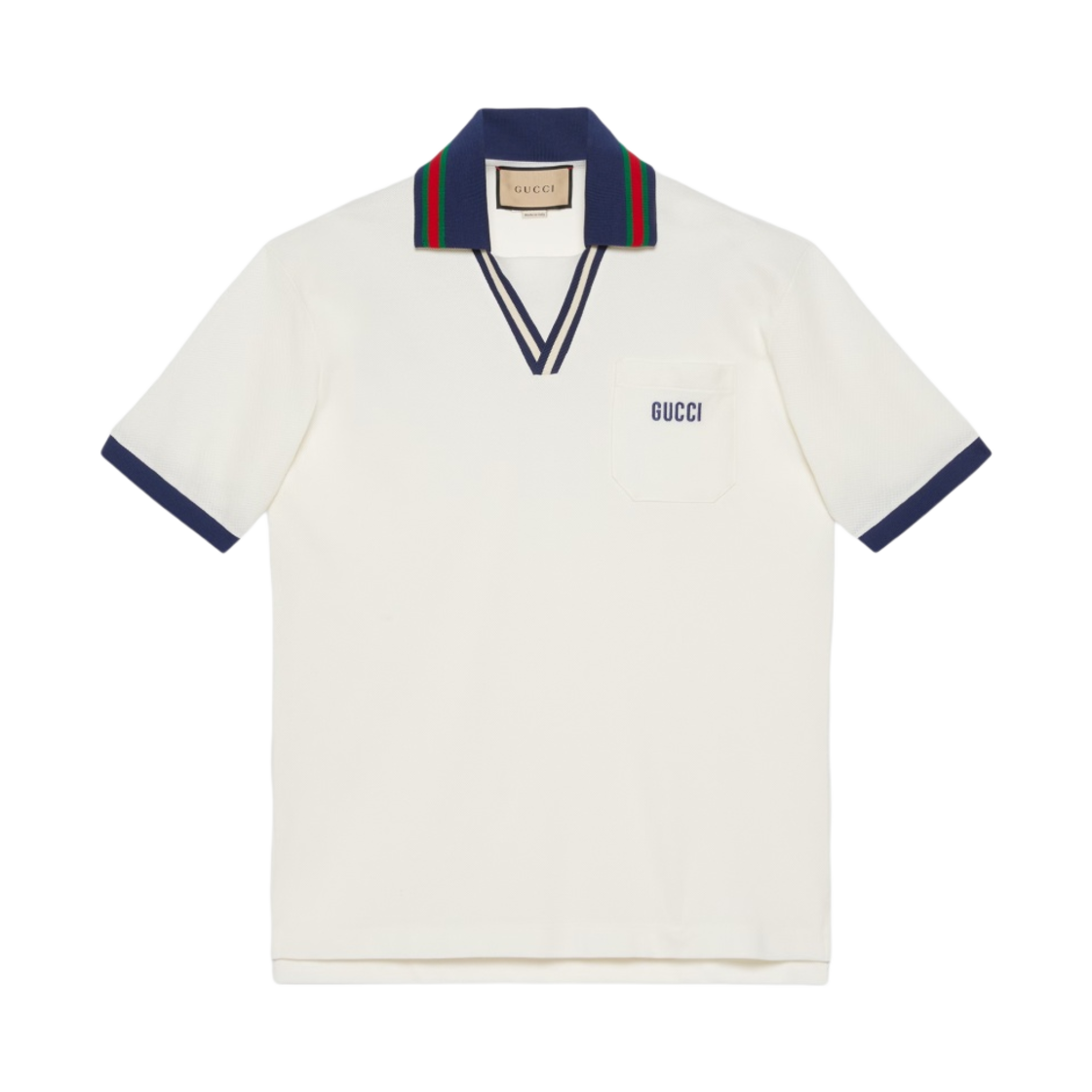 구찌 코튼 피케 폴로 셔츠 화이트(Gucci Cotton Piquet Polo Shirt White) - 1
