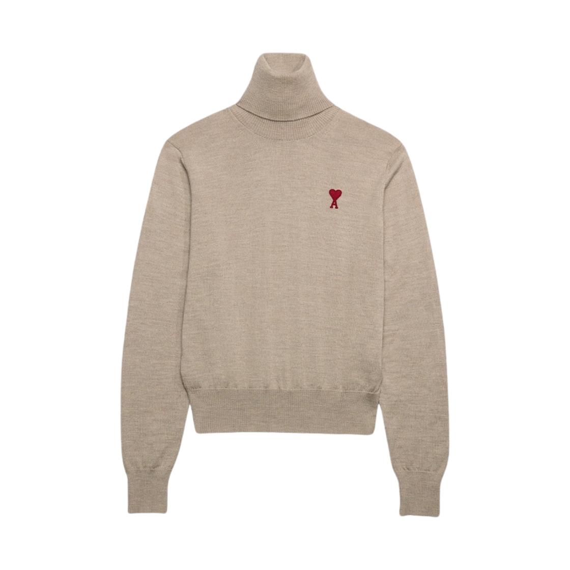 (W) 아미 스몰 하트 로고 스웨터 샴페인((W) AMI de Coeur Sweater Champagne) - 1