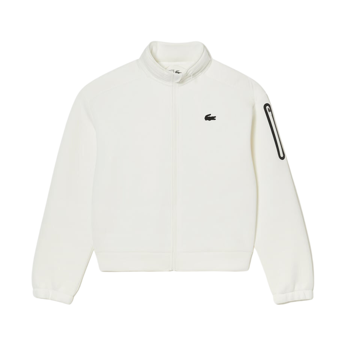 (W) 라코스테 코어 퍼포먼스 캡슐 루즈 핏 집업 스웨트셔츠 화이트((W) Lacoste Core Performance Capsule Loose Fit Zip-Up Sweatshirt White) - 1
