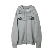 Opening Project Symbol Logo Zip Hoodie Melange Grey