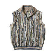 Kapital 7G Knit Gaudy Half Zip Vest Navy