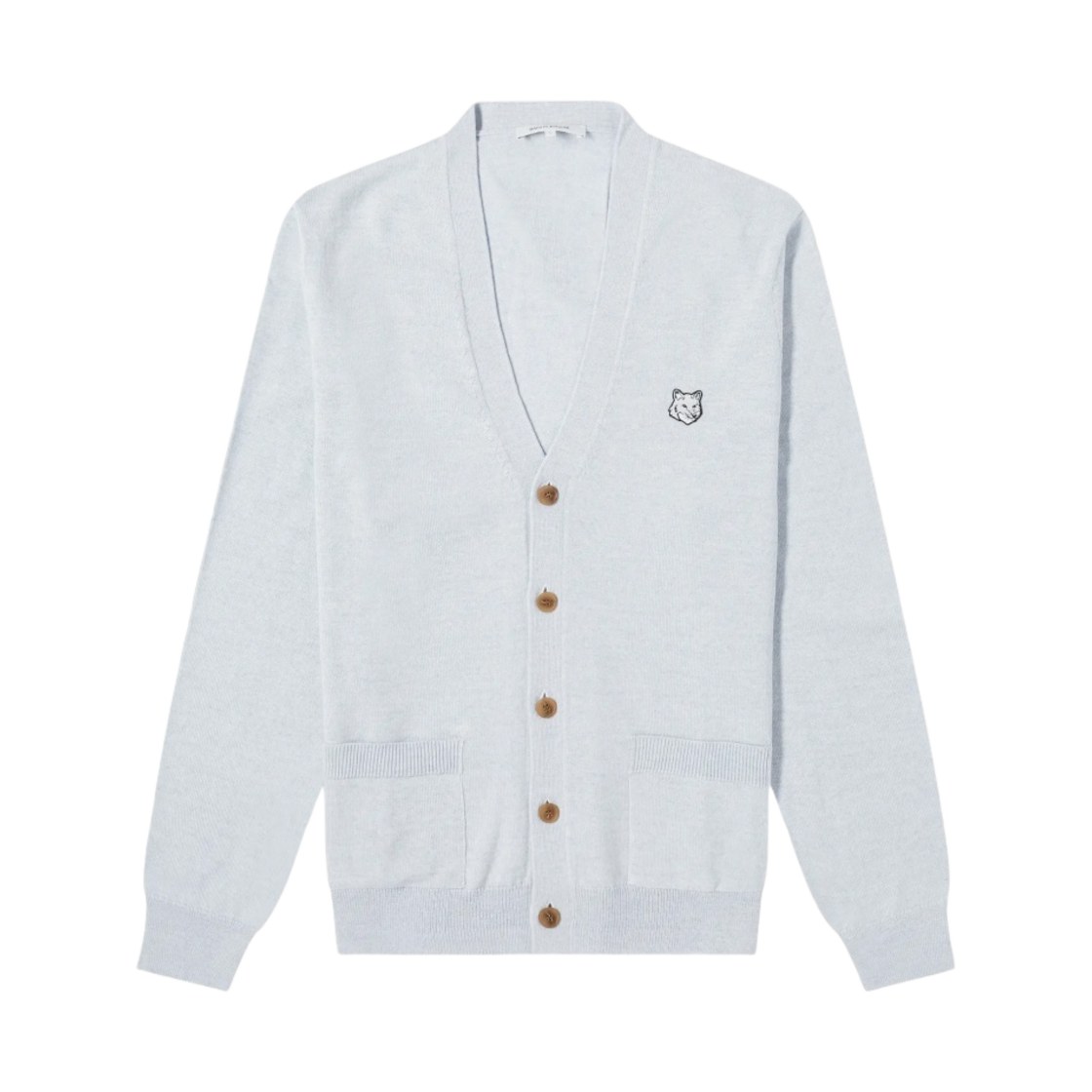 메종 키츠네 볼드 폭스 헤드 패치 레귤러 가디건 라이트 블루 멜란지(Maison Kitsune Bold Fox Head Patch Regular Cardigan Light Blue Melange)