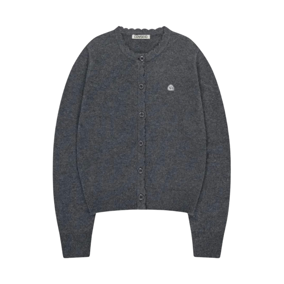 (W) 코이세이오 플라워 버튼 가디건 그레이((W) Coyseio Flower Button Cardigan Grey) - 1
