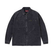 Supreme Washed Corduroy Zip Up Shirt Black - 24SS