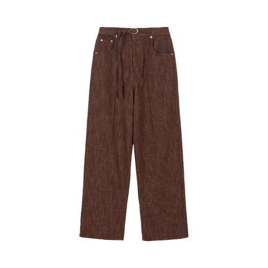 EEZ-1O353-M-DP01-BR EENK Zenim Belted Denim Pants Brown