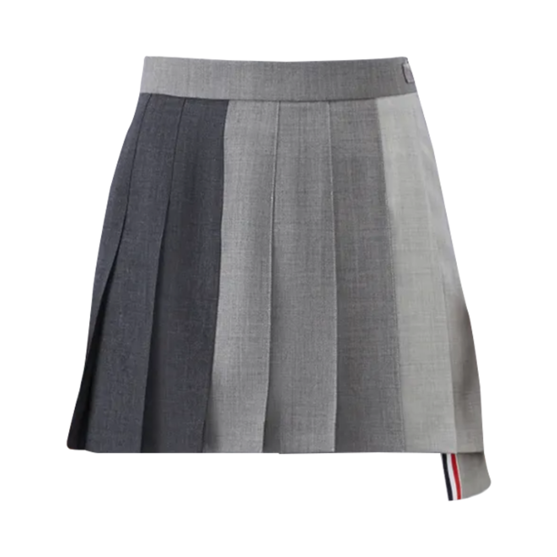(W) 톰브라운 펀믹스 울 프레스코 플리츠 미니 스커트 다크 그레이((W) Thom Browne Funmix Wool Fresco Pleated Mini Skirt Dark Grey)