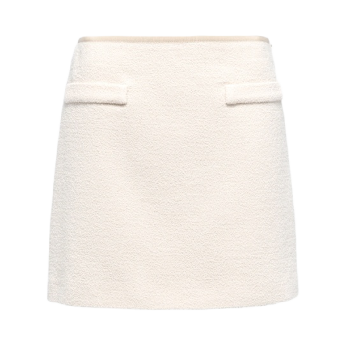 (W) 미우 미우 부클레 트위드 미니 스커트 아이보리((W) Miu Miu Boucle Tweed Mini Skirt Ivory) - 1