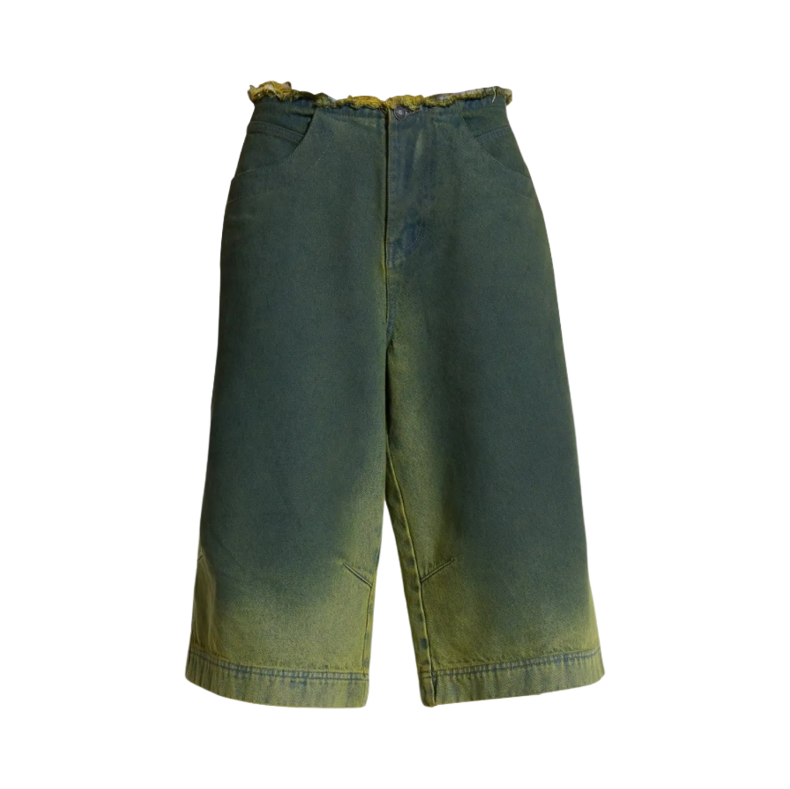 (W) 제이디드 런던 톡식 데님 조츠 그린 블랙((W) Jaded London Toxic Denim Jorts Green Black)