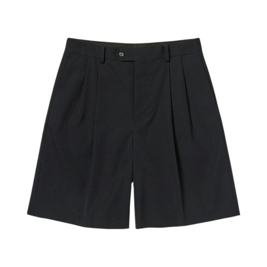 【AURALEE 25SS】WOOL MAX GABARDINE SHORTS AURALEE: Black Light Wool Max Gabardine Shorts | SSENSE Canada